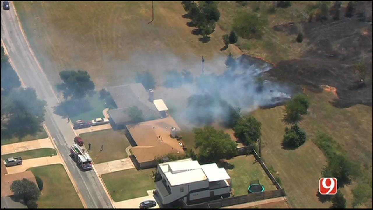 Grass Fire Rekindles Near Homes Off I44 In NE OKC