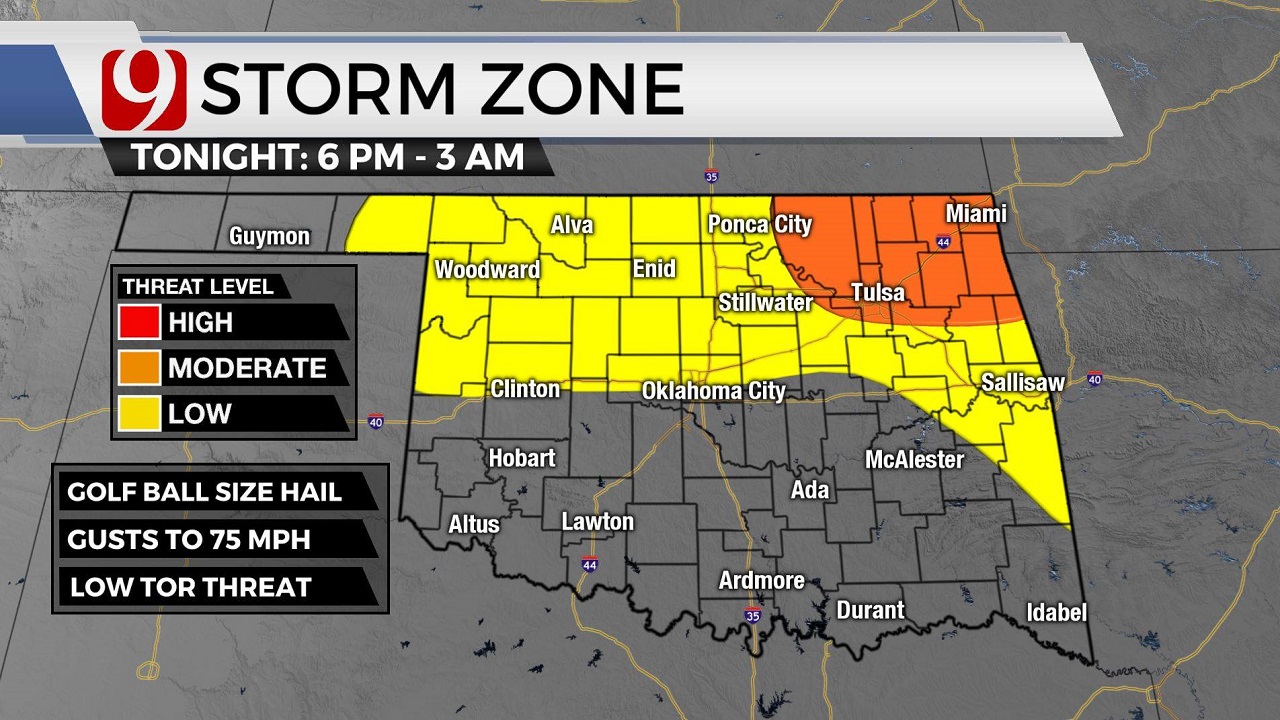 Severe Weather Possible Across NW, Northern Okla.
