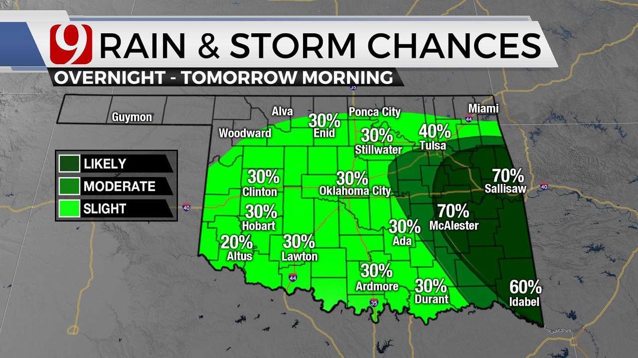 Severe Weather Possible Across NW, Northern Okla.
